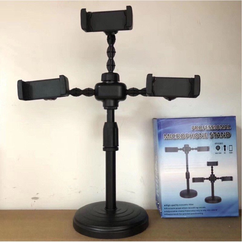 Giá Đỡ Kẹp Điện Thoại LiveStream, Giá Đỡ 3 Điện Thoại Livestream Để Bàn, Cây Live Stream Chuyên Nghiệp Giá Rẻ | BigBuy360 - bigbuy360.vn
