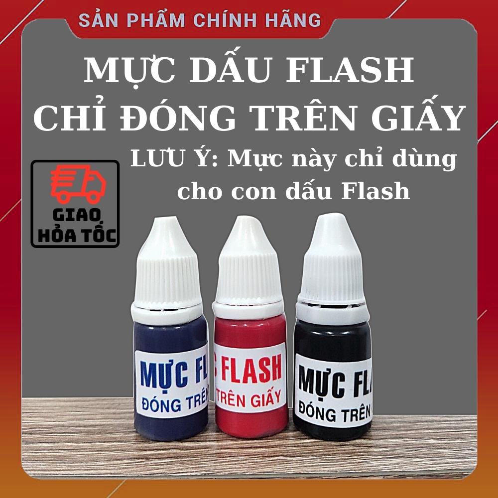 Mực con dấu flash đóng trên GIẤY chỉ dùng cho dấu Flash - 10ml - thương hiệu Quốc Tiến