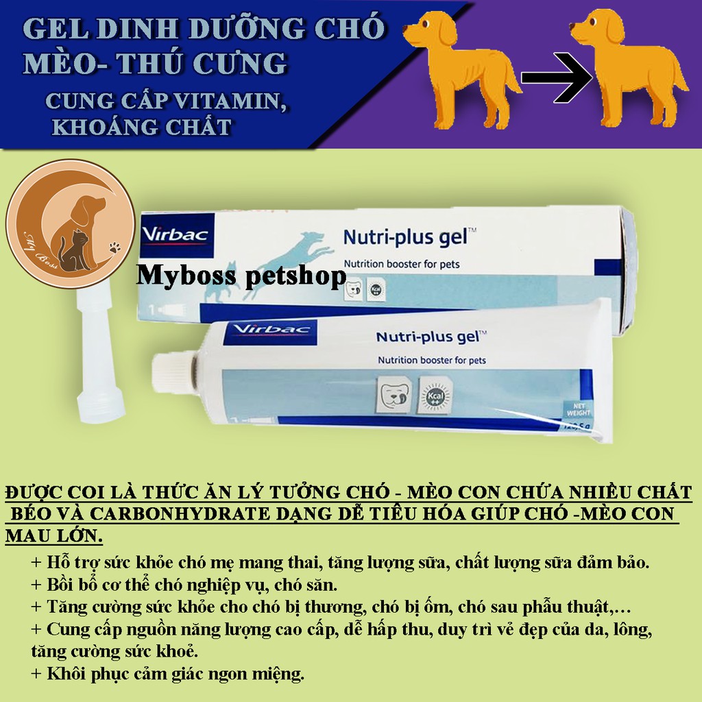 Gel ăn dinh dưỡng chó mèo Virbac Nutri-plus Gel 120g