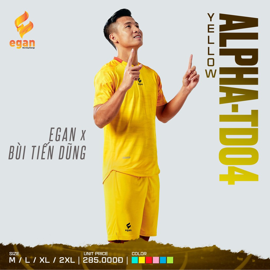 Quần Áo Bóng Đá Egan Alpha Bùi Tiến Dũng 04 - Vải Cao Cấp Dệt Theo Công Nghệ E-Coolmax, Co Giãn 4 Chiều, Thoáng Khí