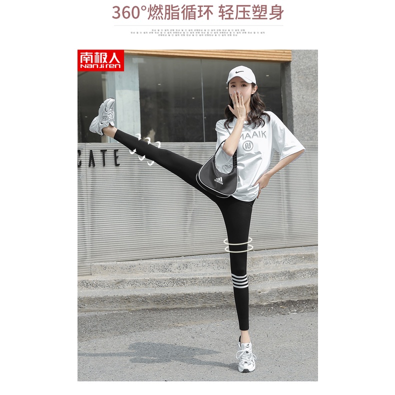 Quần legging da cá mập màu đen thời trang mùa hè cho nữ