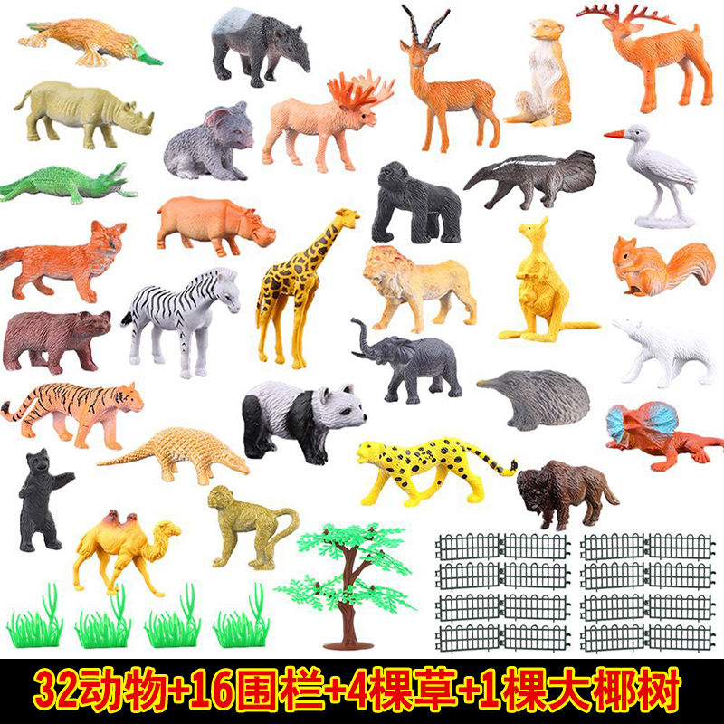 Bộ 53 mô hình động vật bằng cao su mềm an toàn cho trẻ em