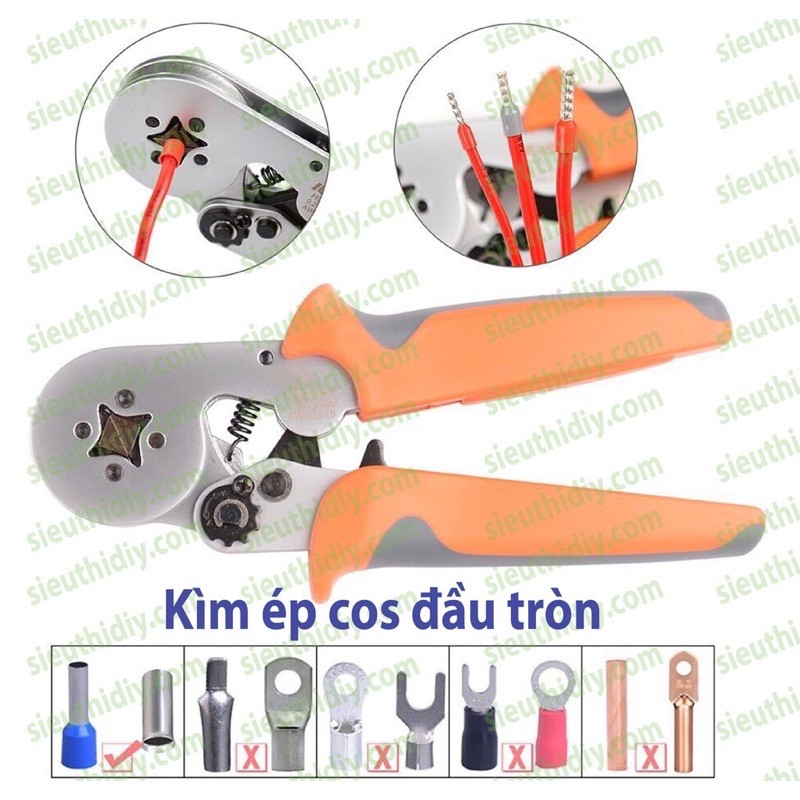 Kìm bấm cos pin rỗng đầu tròn 86-6