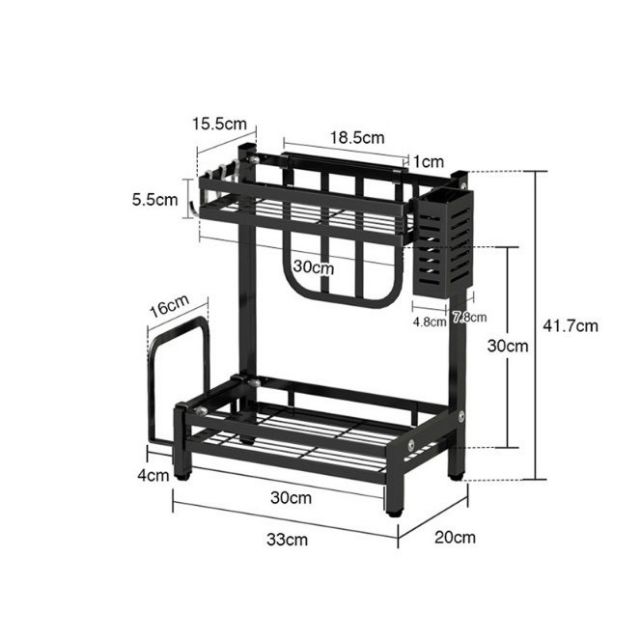 Kệ gia vị 2 tầng hàng cao cấp chống han gỉ 1777