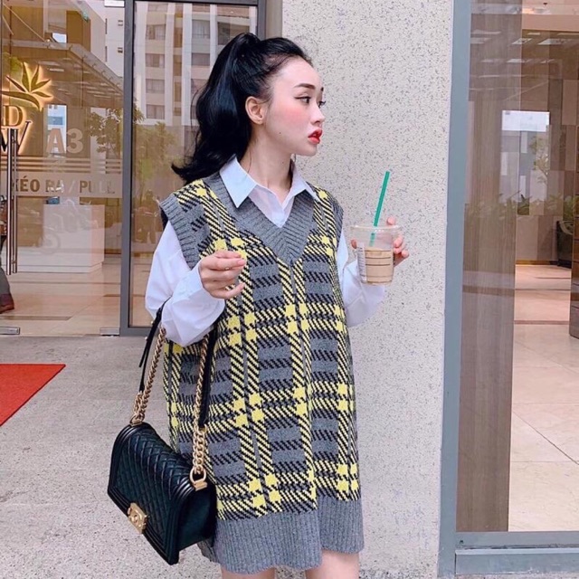 Bộ set áo len và sơ mi