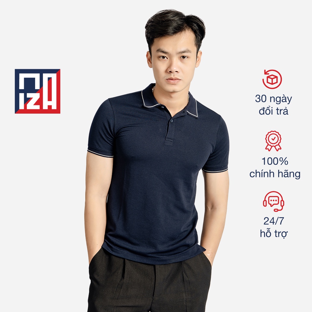 Áo polo ngắn cộc tay nam CIZA cổ sọc vải thun cotton thoáng mát thấm hút trẻ trung sỉ S M L XL APNS04