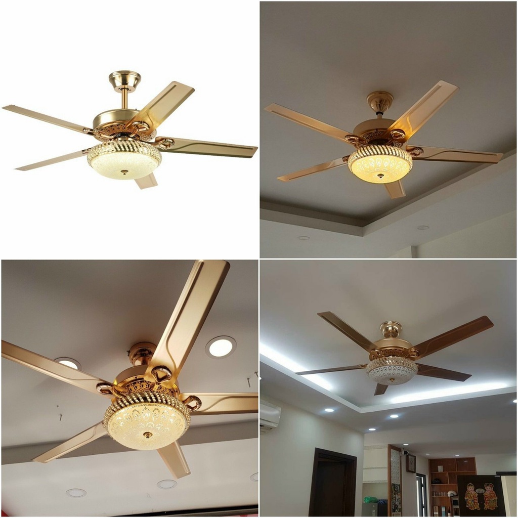 Quạt trần đèn 107, SuperVilighiting Động cơ Đồng DC 50W, sải cánh 1,32m, số cánh 05, Bảo hành động cơ 48 tháng