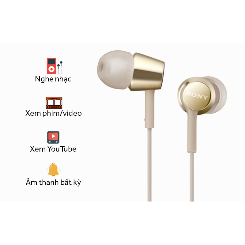 Tai nghe NHÉT TAI Sony MDR-EX155AP | FREESHIP | Loa Dynamic 9mm - Đeo thoải mái - Dải âm tần cao - Độ nhạy 103dB/mW