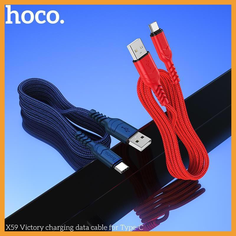Cáp sạc nhanh type c Hoco X59 Micro/TypeC, Dây sạc nhanh IP12 bọc dù chống gãy cho samsung, oppo, vivo, iphon/e 11 13 14