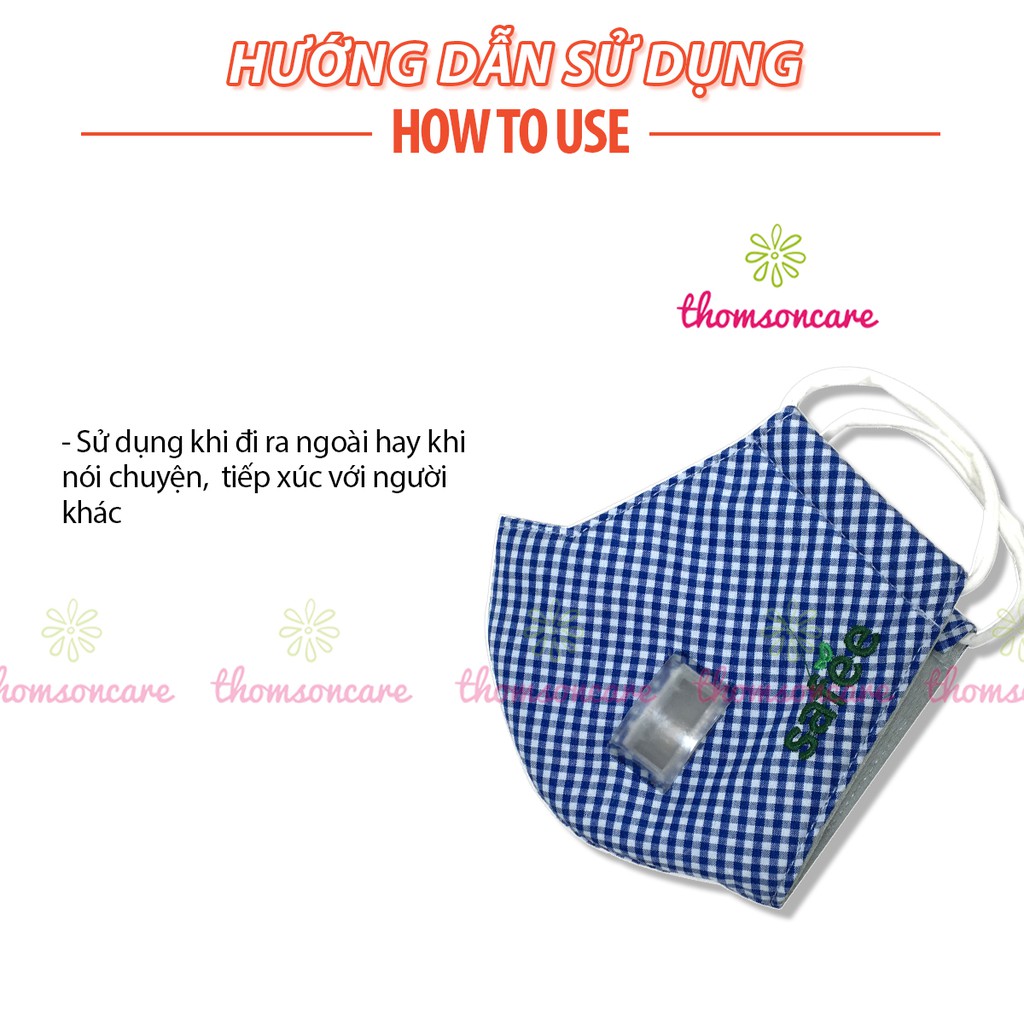 Khẩu trang vải có van thoát khí và đệm mũi, dễ thở, kháng khuẩn y tế từ Nano bạc Safee