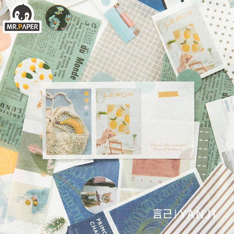 Set 40 miếng dán trang trí album với 4 mẫu thiết kế khác nhau theo phong cách vintage