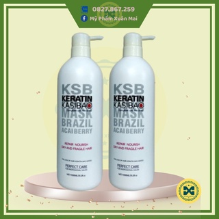 Kem ủ phục hồi tóc kasibao ksb brazil thủy phân cho tóc hư tổn nặng 1000ml