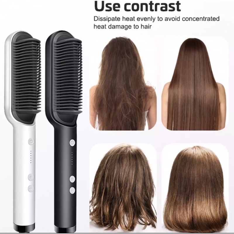 Lược Điện Chải Thẳng Tóc, Uốn Cụp Tóc Chuyên Nghiệp Tiện Lợi - Máy Uốn Tóc Siêu Tốc Hiện Đại Công Nghệ Hàn Quốc
