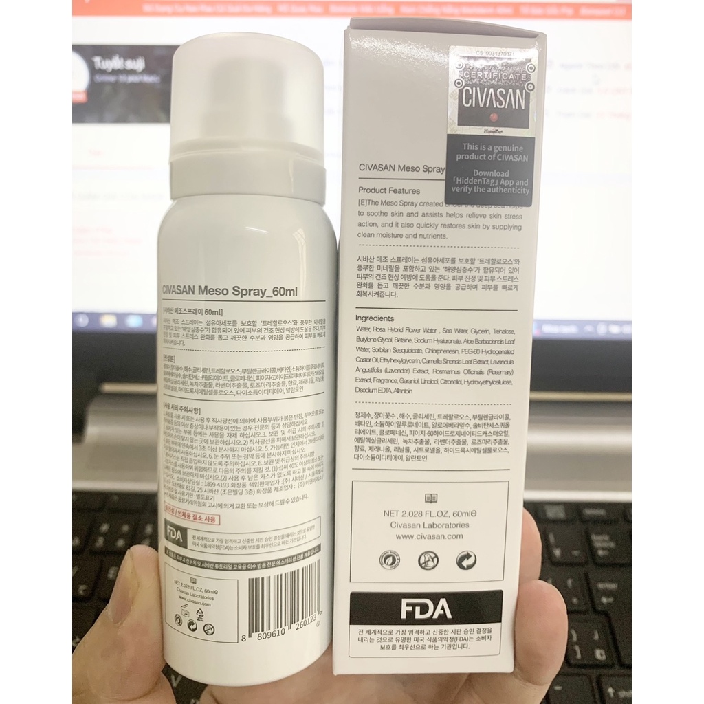 Xịt Khoáng Civasan Meso Spray 60ml