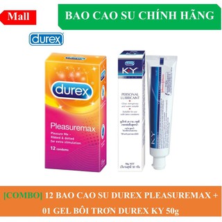 [CHÍNH HÃNG] Bộ đôi thăng hoa Durex Gân gai Pleasuremax + Gel bôi trơn Durex KY 50g *
