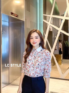 Sơ mi voan hoa cổ ren