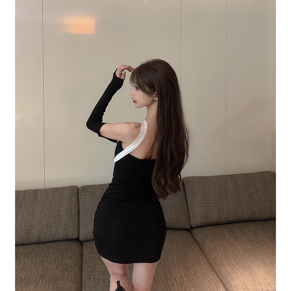 DUNEA Đầm Trễ Vai Có Tay Áo Có Thể Tháo Rời Mới Dành Cho Nữ