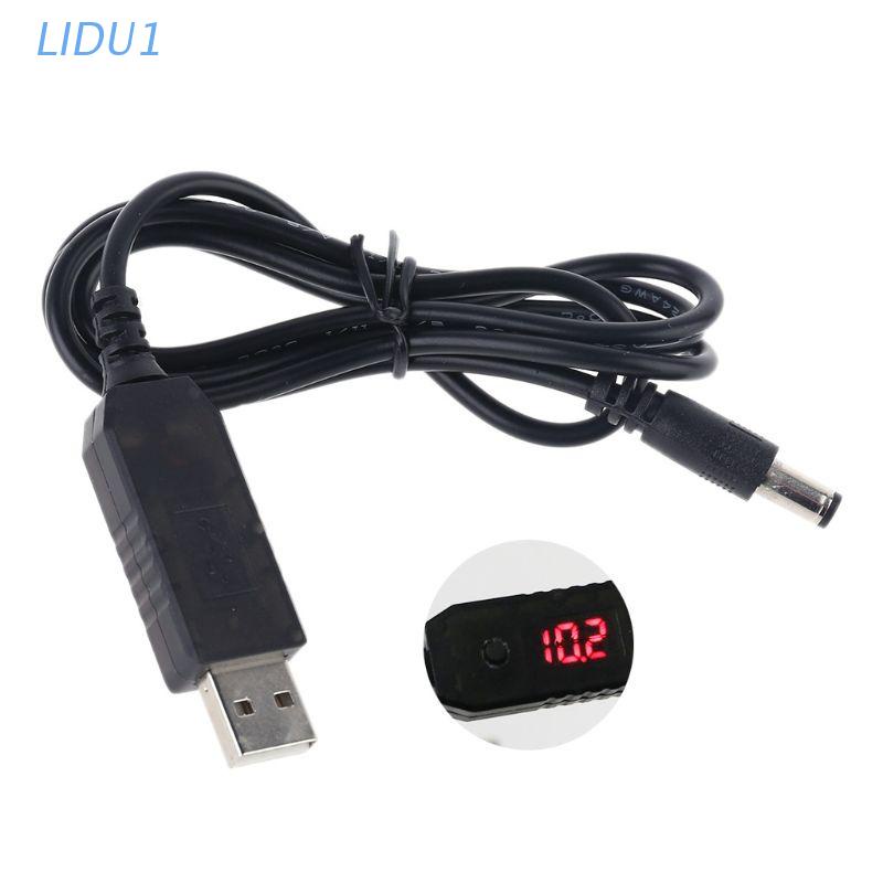 Dây cáp tăng áp LIDU1 QC 3.0 USB sang 5V-12V 5.5x2.1mm 12V cho bộ định tuyến WiFi