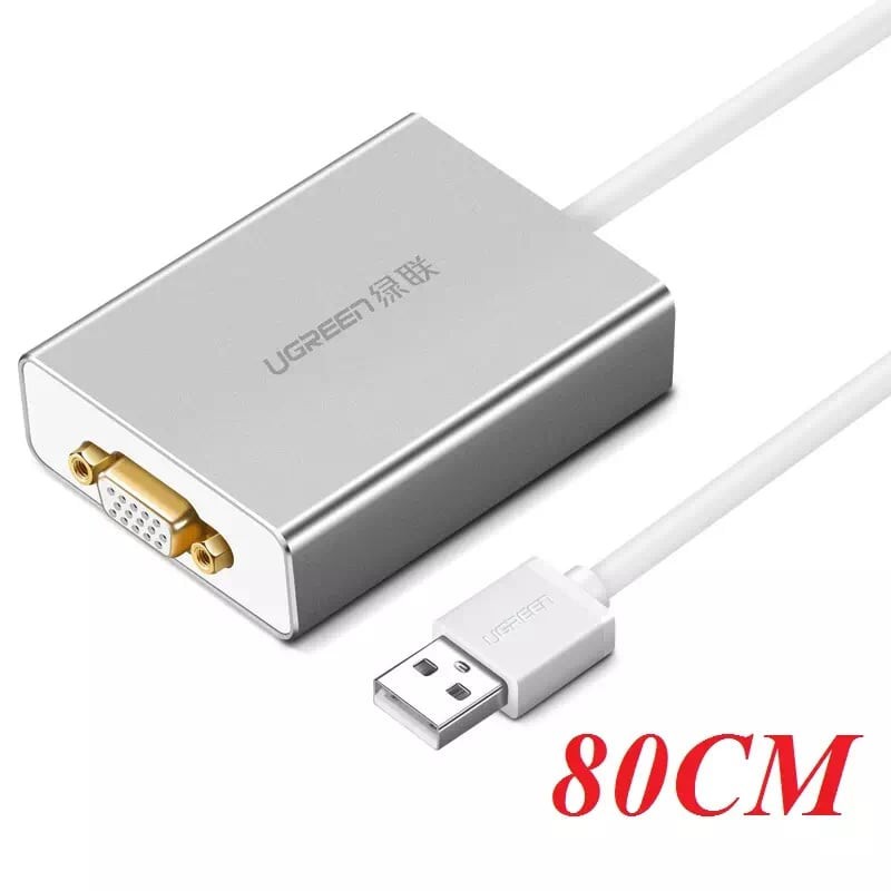 Cáp chuyễn USB 2.0 to Vga Cao Cấp Ugreen 40244 Chính Hãng