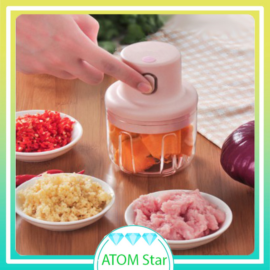 Máy Xay Tỏi Ớt, Hành, Thịt Mini Tự Động Sạc Pin Đa Năng Tiện Dụng