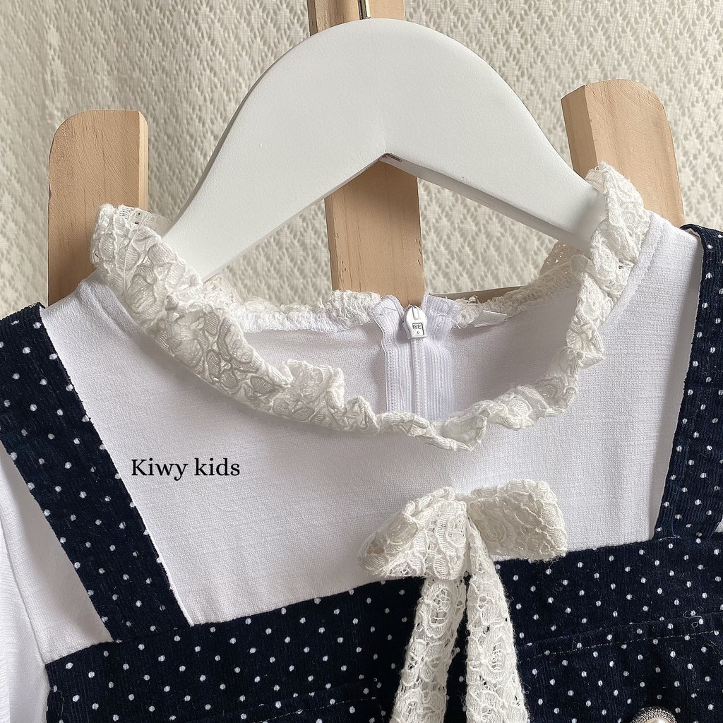 SALE 50%  VÁY NHUNG TĂM PHỐI COTTON KIWY KIDS01 chất liệu mát mẻ phù hợp mặc 4 mùa cho BÉ GÁI TỪ 0 ĐẾN 12 THÁNG