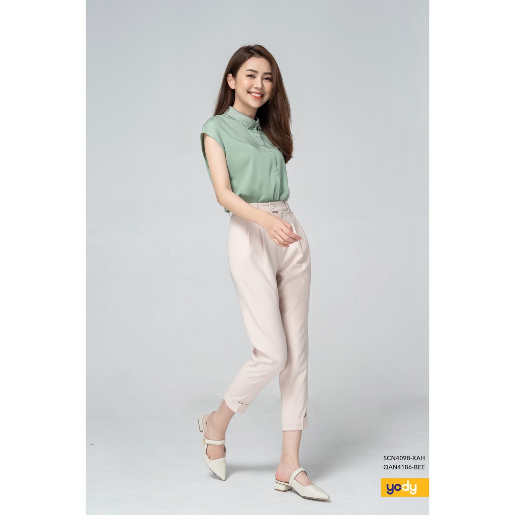 Quần âu nữ Yody dáng baggy trẻ trung thanh lịch QAN4186 | BigBuy360 - bigbuy360.vn