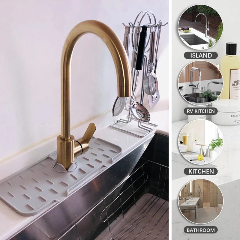 Tấm Silicone Gắn Vòi Nước Bồn Rửa Chén Nhà Bếp Tiện Lợi