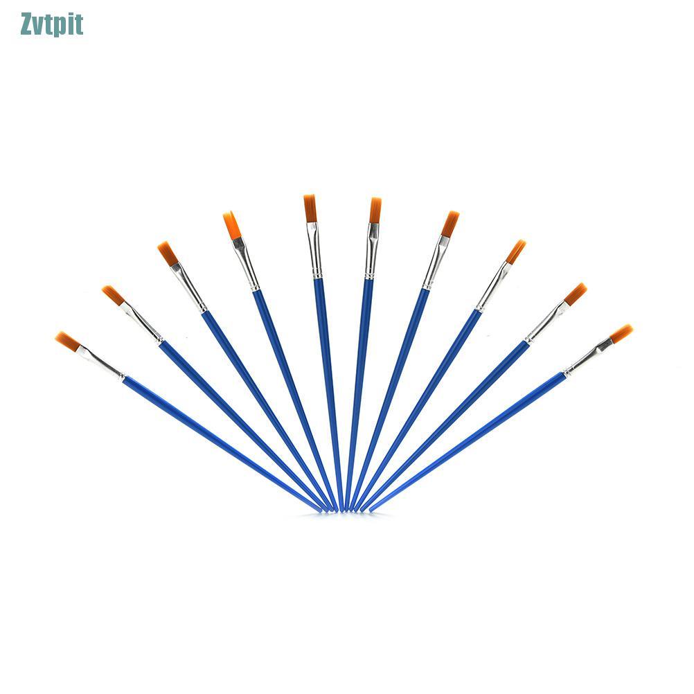 Set 10 cọ vẽ tranh màu nước bằng nylon cho bé