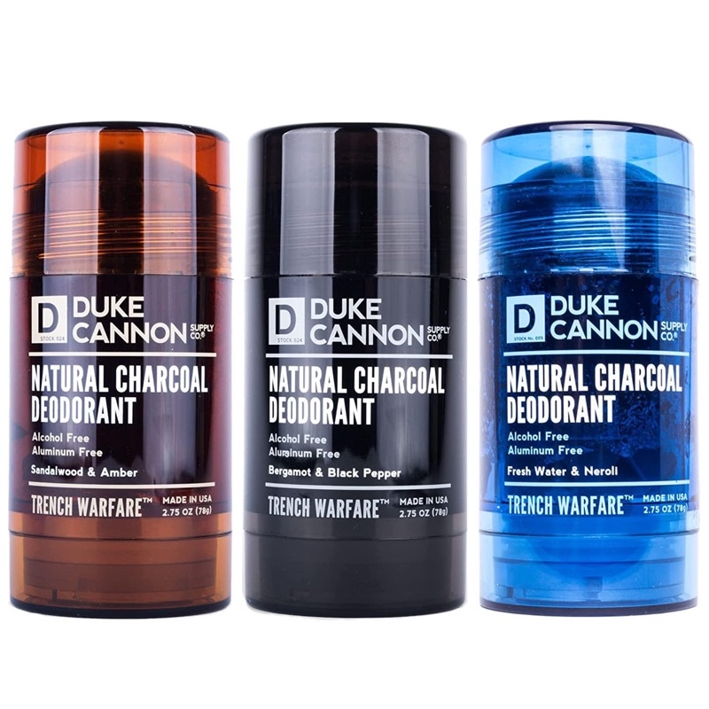 Lăn khử mùi/ nách Duke Cannon Natural Charcoal Deodorant Trench Warfare - 3 mùi hương - 78g