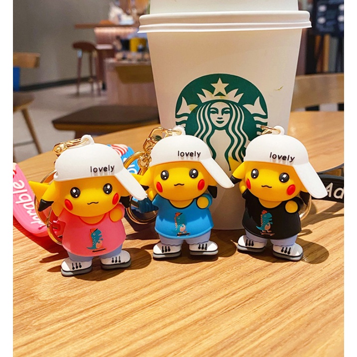 Móc chìa khóa hình pikachu bằng silicon , hoạt hình sáng tạo