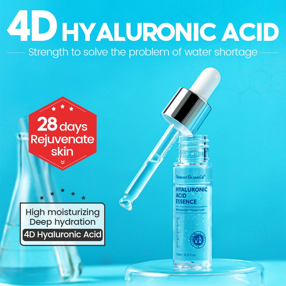 Tinh Chất Hyaluronic Acid Chống Lão Hóa Se Khít Lỗ Chân Lông Làm Trắng Dưỡng Ẩm Giảm Nếp Nhăn 15ml VIBRANT GLAMOUR