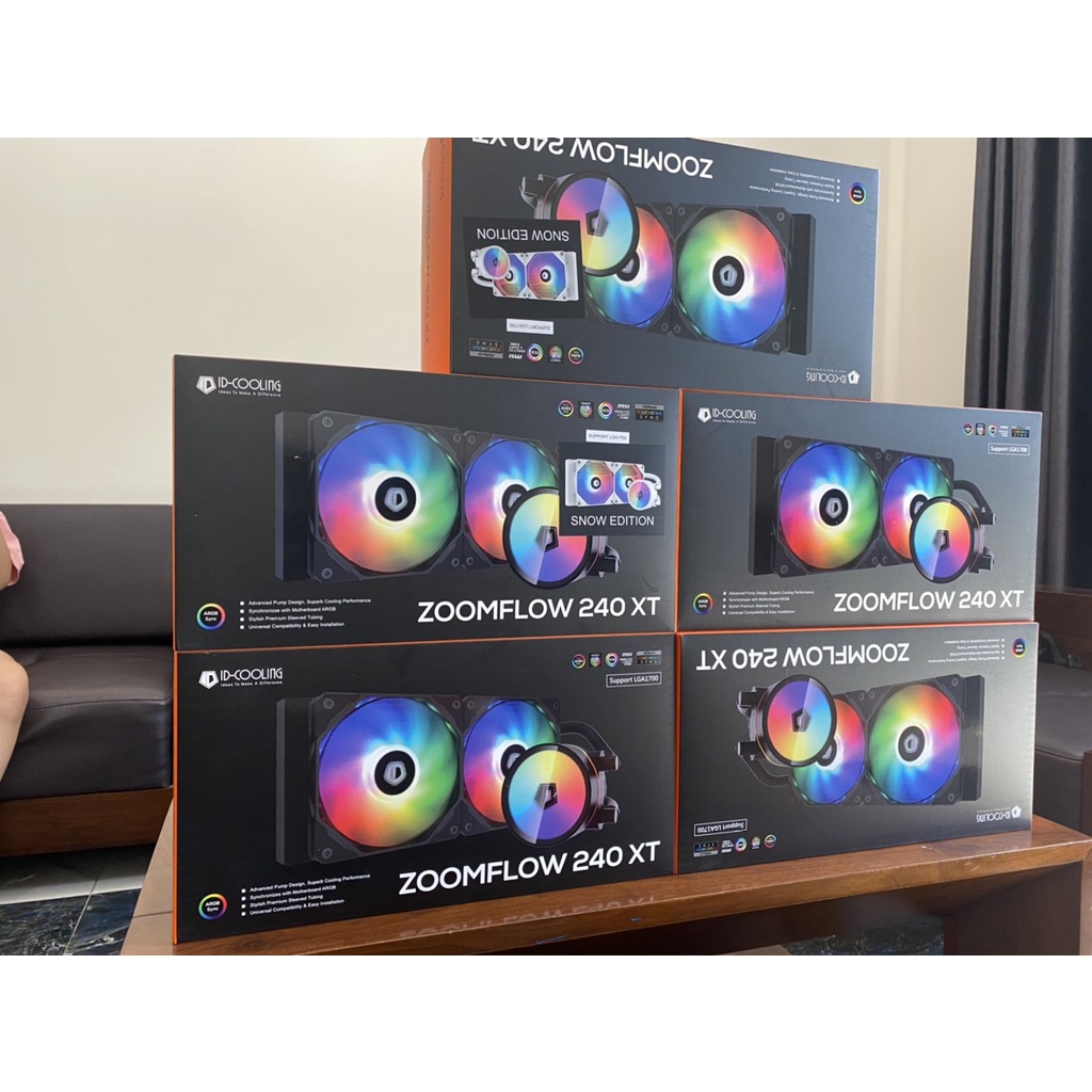 (GIÁ SỈ) Combo 5 bộ tản nước ID-COOLING ZOOMFLOW 360-XT SNOW trắng hàng chính hãng bảo hành 24 tháng