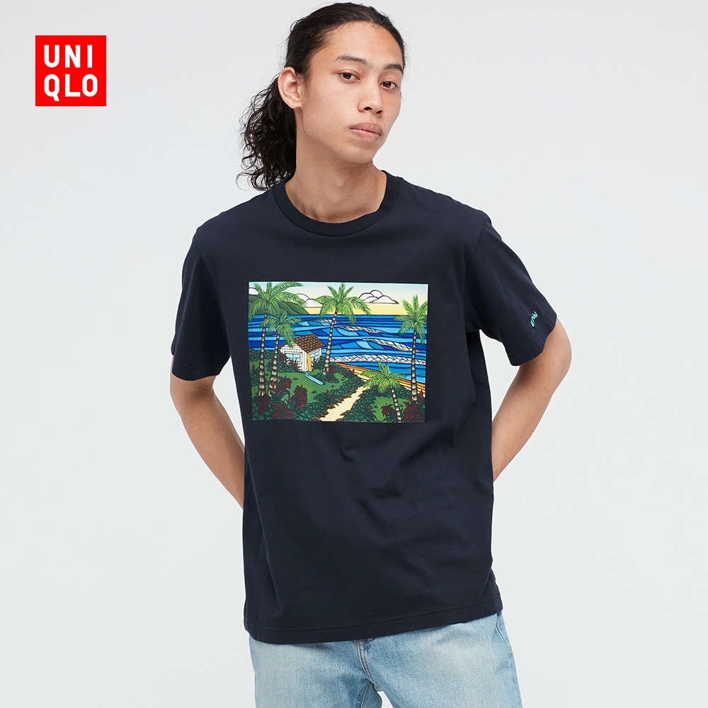 {ready stock} Uniqlo Men's and Women's Short-sleeved T-shirt Fashion Trend All-match Cotton Printing