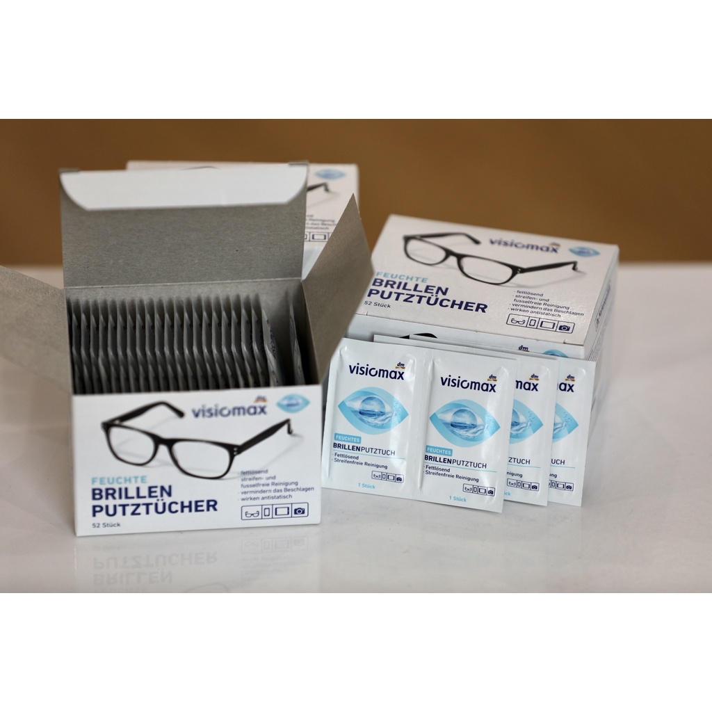 Hộp Giấy Lau Kính 52 Gói Visiomax Làm Sạch Và Bảo Vệ Kính, Màn Hình Điện Thoại, Máy Ảnh, Tivi