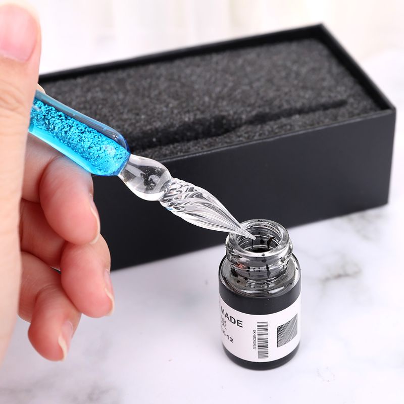 Giá Đỡ Bút Viết Thư Pháp Họa Tiết Bầu Trời Đầy Sao Thủy Tinh Màu Gradient