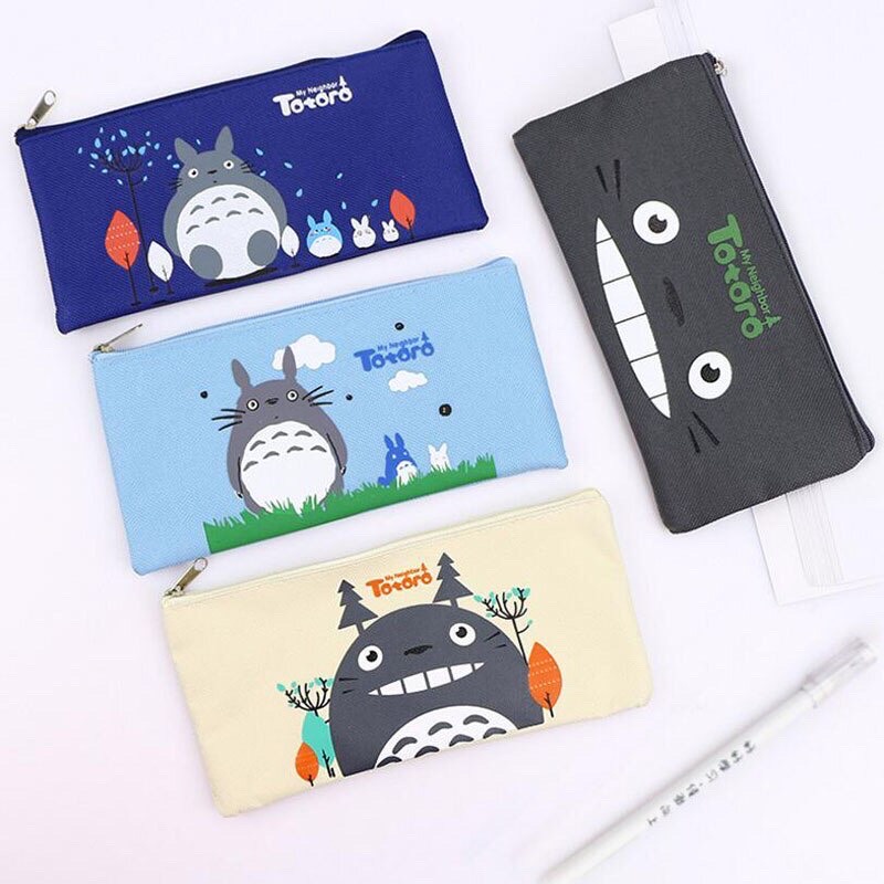 Túi đựng bút vải Canvas đa năng nhiều màu in hình con vật ngộ nghĩnh