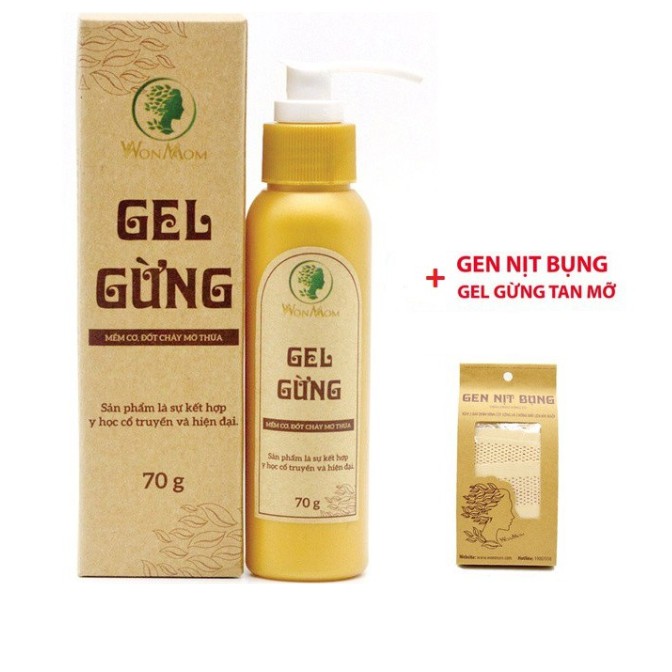 Combo Bộ Giảm Eo Sau Sinh Wonmom Cho Mẹ (1 Gel Gừng Nóng + 1 Gen Nịt Bụng) Việt Nam