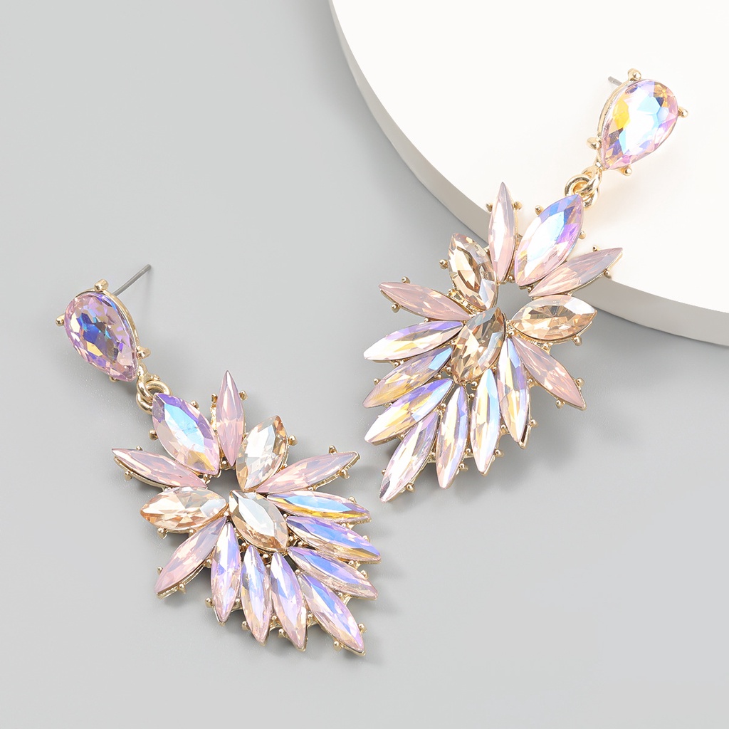 Khuyên tai Pinkdudu PD775 kiểu hoa đính đá phong cách boho thời trang cho nữ