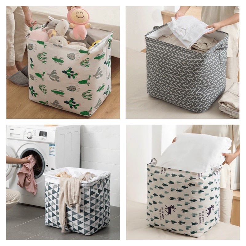 Túi đựng chăn màn quần áo loại to 100l có quai xách, túi vải đựng đồ đa năng TT -HOME