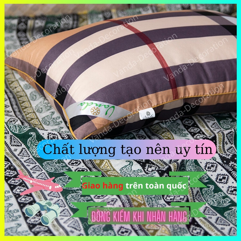 Ruột gối đầu bông gòn Chính Hãng VANDA Nhiều họa tiết đẹp