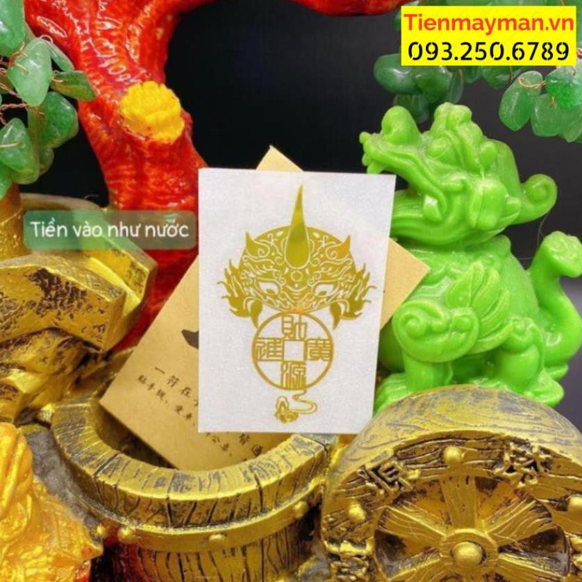 Miếng dán tiền vào như nước linh phù tài lộc để ví, ốp dán điện thoại máy tính bảng