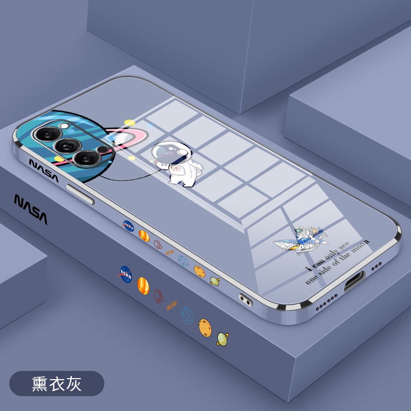 Ốp điện thoại QIANZI mềm mạ điện kiểu cá mập/ phi hành gia cho Oppo Reno 4 4 Pro Reno5 Reno 5 Pro Reno 2Z 2F