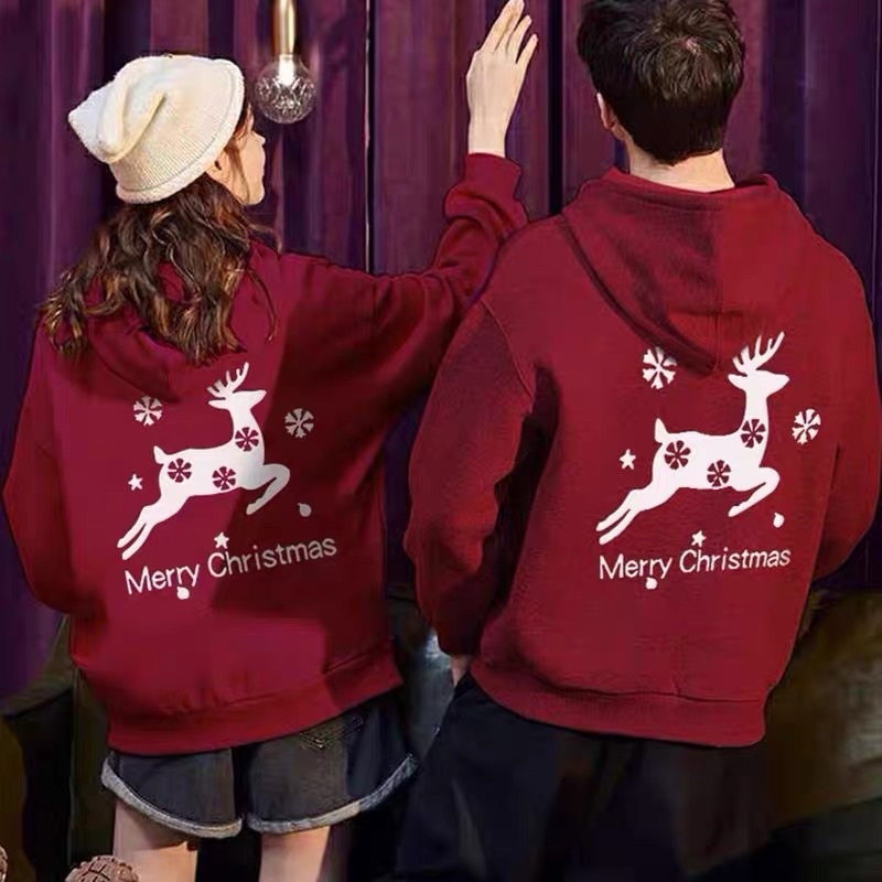 Áo Hoodie Nỉ Noel Đỏ Unisex 🦋 Áo Thun Nam Nữ Dài Tay In Merry Chrismas 🦋 | BigBuy360 - bigbuy360.vn