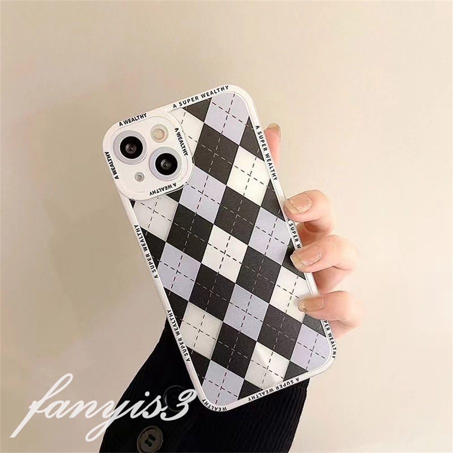 Ốp Điện Thoại tpu Mềm Họa Tiết Sọc Caro Trắng Đen Linh Hoạt Cho iphone 15 14 13 12 11 pro max xs max xr x xs 8 7 6s 6 plus se 2020