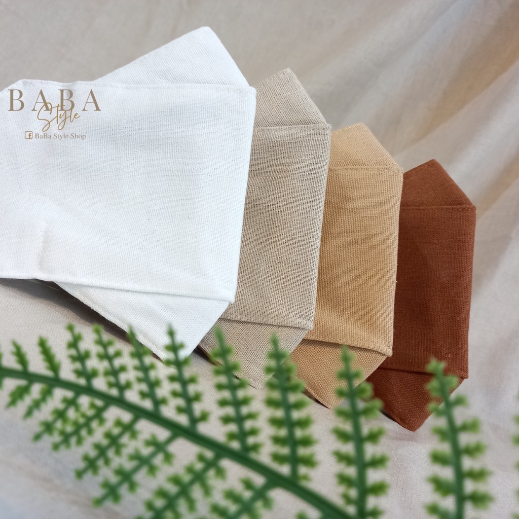 Khẩu Trang Nữ Thời Trang Linen Cotton 3D 3 Lớp Kháng Khuẩn Đẹp Bền Sợi Tự Nhiên Nhiều Màu Không Hại Da Sử Dụng nhiều Lần