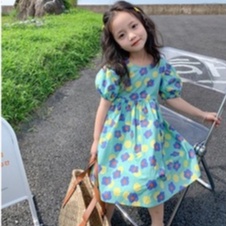 Váy hoa nhí đầm cho bé gái váy bé gái 8-19kg Tunkid hở lưng chất thô hàn mềm mịn đáng yêu