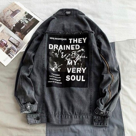 Áo khoác jean nam unisex AKJ16 in 3D thời trang phong cách Hàn Quốc chất liệu denim phong cách thời trang năng động