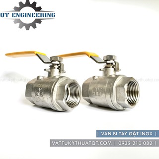 Van Bi Inox 304 (Tay Gạt Nối Ren ) | DN50 (Phi 60mm) [VATTUKYTHUATQT.COM]