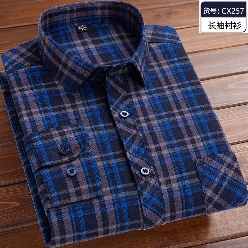 Plus Áo Sơ Mi cotton Tay Dài Thời Trang Xuân Thu Dành Cho Nam 1 inch