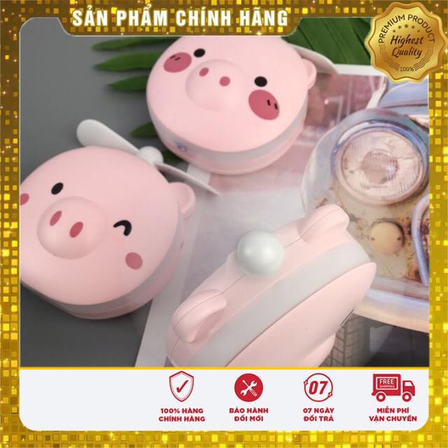QUẠT CẦM TAY MINI HÌNH CON HEO ĐA NĂNG 3 TRONG 1 CÓ ĐÈN LED CÓ GƯƠNG ĐỂ SOI TIỆN LỢI CHO CÁC BẠN NỮ CỰC KUTE